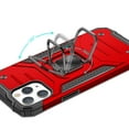thumbnail image 3 of For Apple iPhone 15 (6.1") Armor Hybrid with Ring Holder Kickstand Shockproof Heavy-Duty Durable Rugged Dual Layer Cover ,Xpm Phone Case [ Red ], 3 of 10