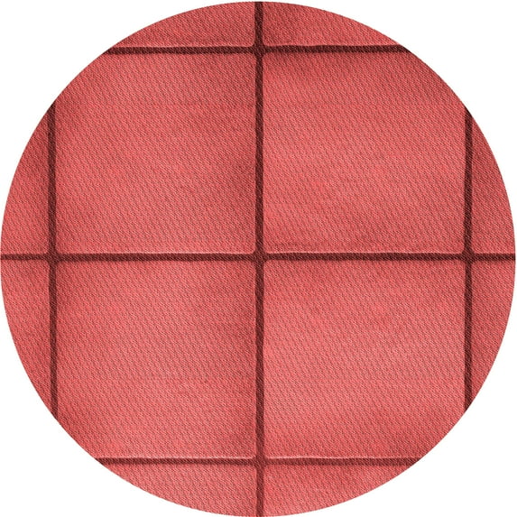 Ahgly Company Machine Washable Indoor Round Transitional Red Area Rugs, 4' Round
