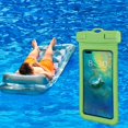 thumbnail image 1 of Funda impermeable para teléfono móvil con cordón, fácil de instalar para bucear, bolsa seca para teléfono móvil, protección completa universal para de Verde, 1 of 8