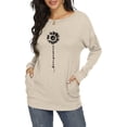 thumbnail image 2 of JuneFish Womens Casual T Shirts Long Sleeve Blouses Tunic Tops with Pockets (SunFlower), 2 of 5