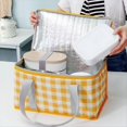 thumbnail image 5 of Bolsa Aislante Bolsas de Cesta de Picnic Bolsa de Playa Bolsa Refrigeradora Plegable Reutilizable con Tapa con Cremallera para Picnic Cálido o Frío Amarillo, 5 of 5