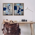 thumbnail image 3 of Stupell Industries Blue & Grey Geometrics Abstract Painting Brown Floater Framed Canvas Art Print Wall Art, 25 x 31, Set of 2, 3 of 10