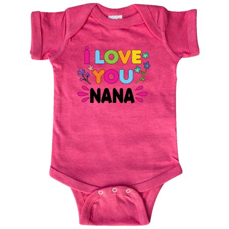 

Inktastic I Love You Nana with Flowers Gift Baby Girl Bodysuit