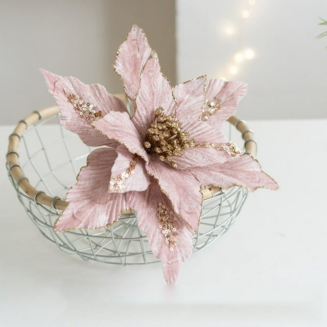 Velvet Handmade Christmas Flower Arrangement Elegant Holiday For Festive Seasonal Home Celebration Display