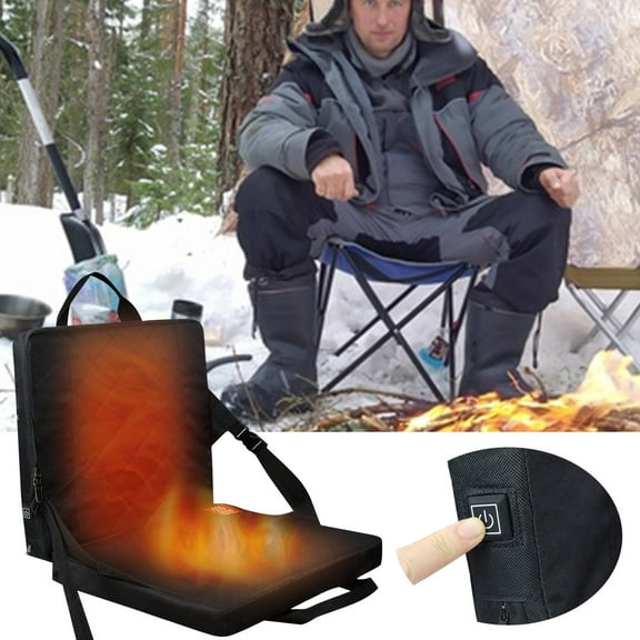Portable Heated Seat Cushion for Bleachers Foldable Heating Cushion 3 Mode Adjustable Heated Stadium Chair Bleacher Seat for Bleachers Indoor Outdoor Events (Mobile Power Not Included)