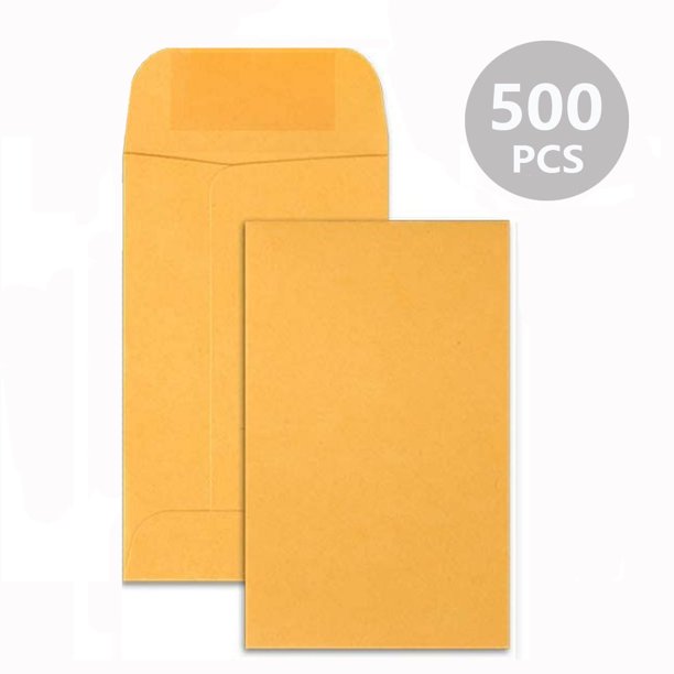 BagDream 1 Coin Envelopes 2.25 X 3.5 inches 500 Pack Brown Kraft
