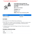 thumbnail image 2 of Front Wheel Hub Assembly Set - Compatible with 2006 GS300 Base RWD, 2 of 2