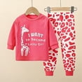 thumbnail image 2 of Hessimy Small And Medium Sized Girls Trousers With Flying Sleeves And Long Sleeves With Letter Prints burp clothes baby girl (Red,4-5 Years), 2 of 2