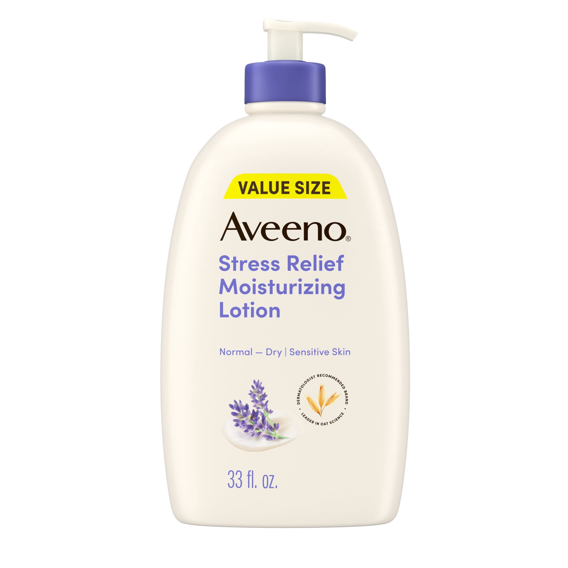 Aveeno Stress Relief Moisturizing Lotion Lavender Scented 33 fl oz product package