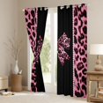 thumbnail image 3 of Feelyou Leopard Print Bowknot Black Out Curtains, Kawaii Pink Cheetah Polkadots Curtains Pack of 2 (42x63 Each), Teens Kids Boys Girls Bedroom Curtains, Curtains and Drapes Decor, 3 of 6