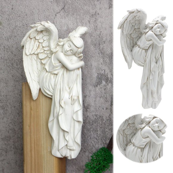 Binwennn Hot Stones for Massage Large Stones for Jewelry Making Bulk Decorative Stones for Planters Sleeping Angel Door Frame Decorative Pendant European Home Resin Statue Ornaments Wall Craft