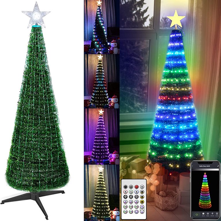 MIMIRGB 6Ft Smart Christmas Tree Lights with Remote & APP Control  Waterproof Outdoor Christmas Decor…See more MIMIRGB 6Ft Smart Christmas  Tree Lights