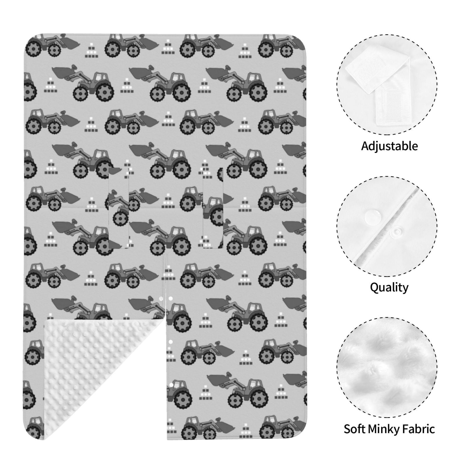 Car Seat Cover Baby - Gray Tractor Breathable Infant Car Seat Cover for Baby Carseat, Lightweight Comfort Baby Essentials Must Haves Newborn Stuff for Girl Boy