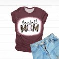 thumbnail image 4 of Mujeres Casual Béisbol Mamá Tie-dyed Impreso Manga corta Cuello redondo Pullover Blusa Camiseta Tops OAVQHLG3B Store lin121212, 4 of 5