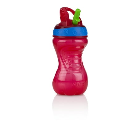 Nuby 2 Pack 10 Ounce Flip-It Straw Cup, Colors May Vary