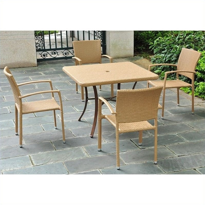 International Caravan Barcelona 5 Piece Patio Dining Set In Honey