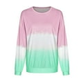 thumbnail image 4 of VSSSJ Womens Long Sleeve T Shirts Crewneck Sweatshirts Casual Loose Fit Basic Tunic Blouse Tie Dye Gradient Print Stretch Pullover Tops(Pink#02,S), 4 of 8