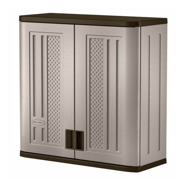 Suncast 4 Cubic Feet Resin Garage Wall Storage Cabinet, Platinum (Open Box)