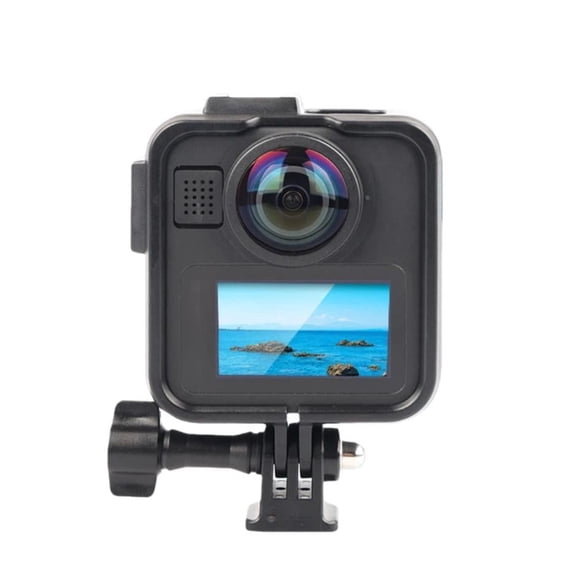 For GoPro MAX2 Plastic Frame Side-Open Protective Cage with Dual Cold Shoe Mounts Plastic Frame