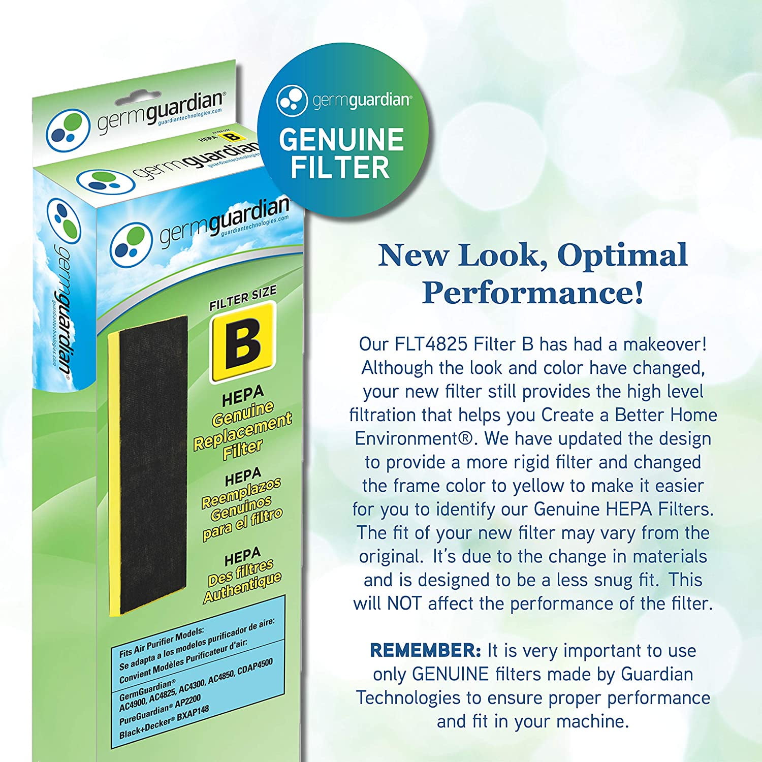 Germ Guardian FLT4825 HEPA GENUINE Air Purifier Replacement Filter