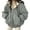Blue, variant on Winter Women Jacket - Thickened Fleece Lined Double-sided Wearing Hooded with Pockets Windproof Heat Retention