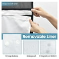 thumbnail image 6 of Stall No Hook Shower Curtain with Snap-in Liner, 230GSM Waffle Weave Bathroom Curtain, 60W x 74H, Black, Easy Install & Machine Washable, 6 of 7