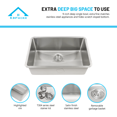 thumbnail image 6 of KBFmore Tight Radius 16 Gauge 27 inch Single Bowl Undermount Kitchen Sink with 3 PCs Kitchen Gadgets, 6 of 10