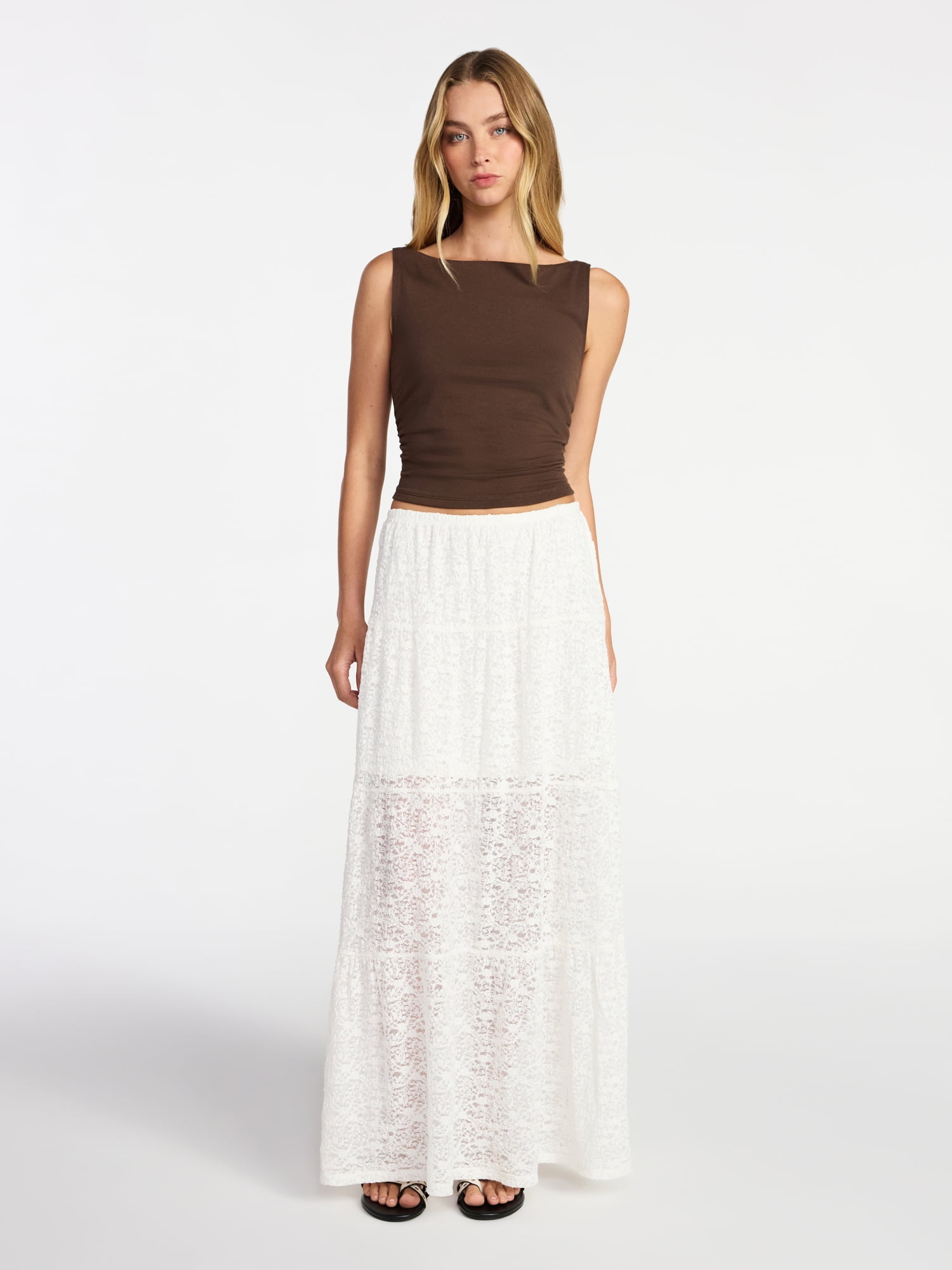 No Boundaries Lace Tiered Maxi Skirt, Women's XXS-XXL