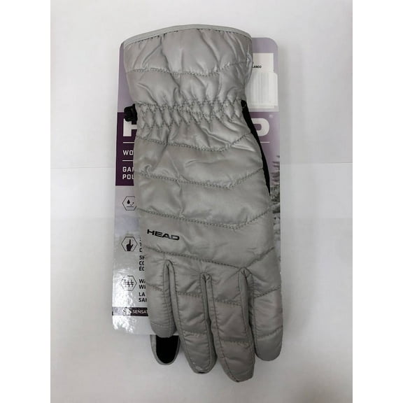 Head Sensatec Women's Waterproof Cold Weather Touchscreen Warm Insulated Winter White Gloves for Cold Weather Size SMALL Windproof