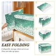 thumbnail image 2 of Yayeee Collapsible Cube Storage Bin with Lid Fabric Closet Decorative Basket with Handles, Green and White Pattern, 2 of 7