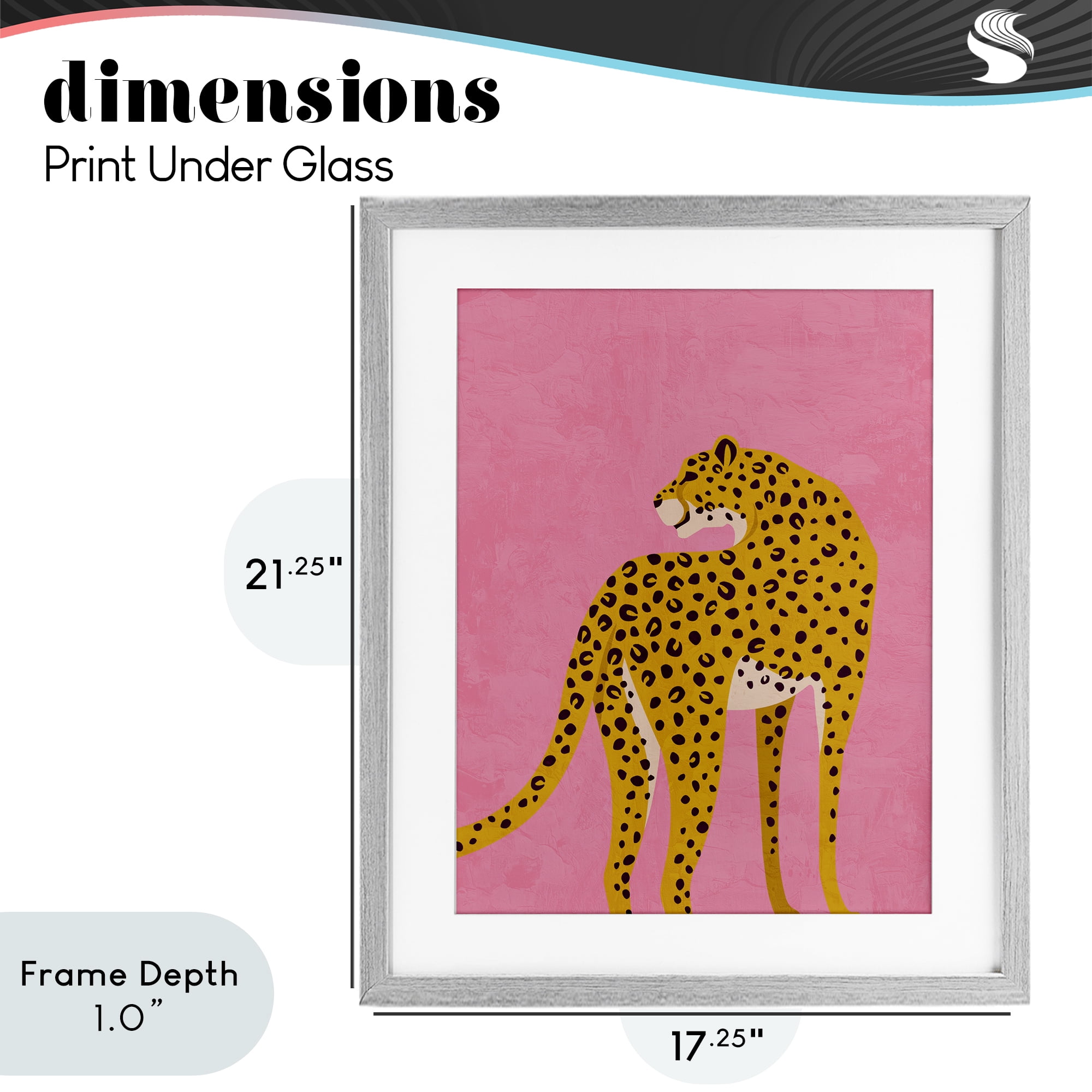 Stupell Industries Leopard on Pink Serenade Gray Framed Print Under Glass, design by Kim Allen