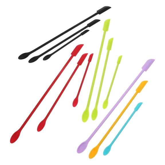 FELTECHELECTR 12Pcs Jam Bottle Spatula Practical Lengthen Bottle Scraper Silicone Scraper