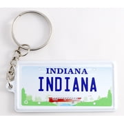 Indiana License Plate Aluminum Ultra-Slim Rectangular Souvenir Keychain