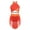 Fluorescent Orange, variant on Raenseen Lyrical Dance Dress for Girls Front Cutout Dance Leotard Dress Figure Ice Skating Dress Dancewear Green 8