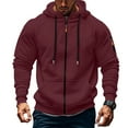 thumbnail image 3 of Zip Up Hoodie Men 2026 Fall Winter Long Sleeve Plain Full Zipper Hooded Sweatshirt with Pockets Jacket Cardigan Outerwear, 3 of 6