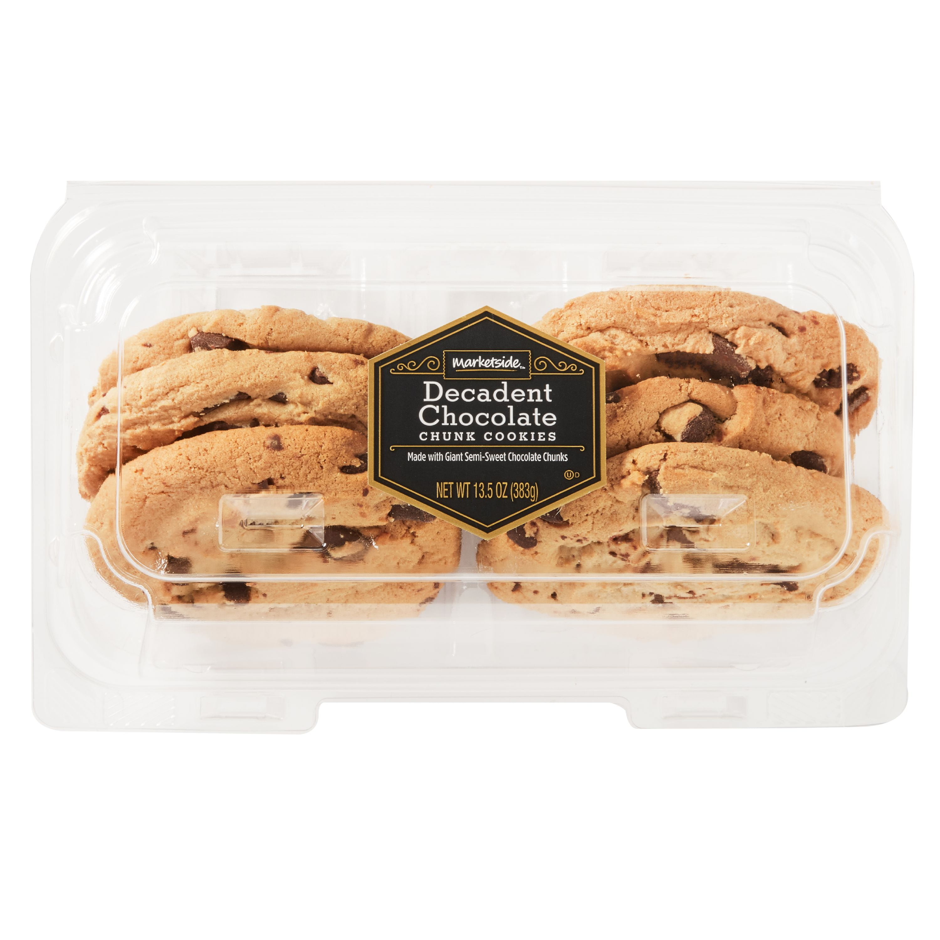 Marketside Decadent Chocolate Chunk Cookies, 6 count, 13.5 oz Walmart