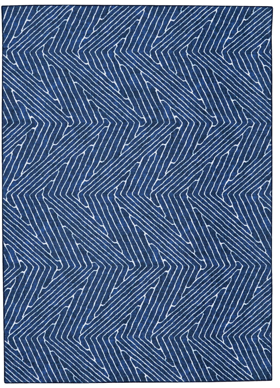 Tapis d'appoint lavable Fuller 3 pi x 5 pi bleu et ivoire