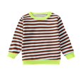 thumbnail image 2 of Rohuuque Toddler Boys Girls Stripe Sweatshirt,Long Sleeve Round Neck Loose Pullover Sweatshirts 12 Months Blue, 2 of 3