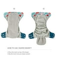 thumbnail image 5 of Gecheer 4pcs/pack Baby Cloth Diapers Washable Reusable Pocket Cloth Diaper Quick Dry Breathable Waterproof One Size Adjust, 5 of 7