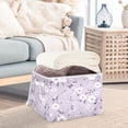 thumbnail image 5 of Storage Box With Lid 16.5x12.6x11.8In Foldable Stacked Household Storage Box Light Purple Cloth Flowers, 5 of 7