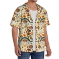 thumbnail image 2 of Logiee 70s Hippie Style Print Men's Button Down Shirts Short Sleeve, Summer Beach Shirts,Vacation Wedding Shirts,Men's Casual Button-Down Shirts with Pocket-3X-Large, 2 of 5