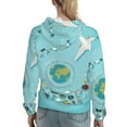 thumbnail image 7 of Daiia Travelling on Airplane Pattern Women's Fashion Hoodies & Sweatshirts with Kangaroo Pocket Hooded Sweatshirt with Eye-catching Drawstrings-X-Large, 7 of 7