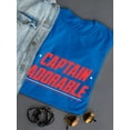 thumbnail image 3 of "Captain Adorable" Across Chest Red Quote Women T-Shirt, Female Medium, 3 of 4