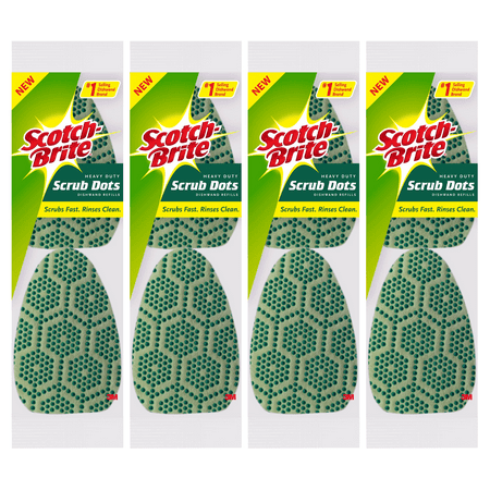 Scotch Brite Household Scrubber - Scotch-Brite Dishwand Refill Heads, 8 Count, Heavy Duty Scrub Dots
