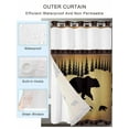 thumbnail image 2 of No Hook Cloth Fabric Shower Curtain with Snap in Liner, Black Bear Waterproof Shower Curtains Set with See Through Top Window, Vintage Animals Farmhouse Pine Brown Forest Bath Curtains Shower 72"x78", 2 of 6