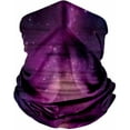 thumbnail image 2 of Purple Galaxy Face Balaclava Scarf Neck Rave Shield Sun Gaiter Headwear Mask, 2 of 8