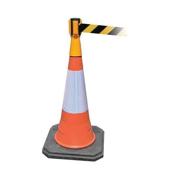 Tensabarrier Retractable Barrier Tape, Yellow, Blank TC114-35-MAX-NO-D4X-C