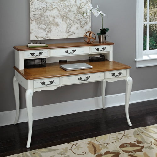 The French Countryside Oak And Rubbed White Executive Desk Hutch The French Countryside Oak And Rubbed White Executive Desk Hutch