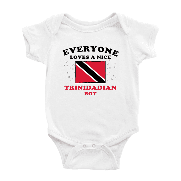 Everyone Loves a Nice Trinidadian Boy Cute Baby Bodysuit (White, 12-18 Months)