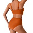 thumbnail image 2 of OSFVNOXV Womens High Waisted Bikini Push Up Bra Ruched Twist Cross Swim Top and High Waisted Hipster Bikini Bottoms, 2 of 9